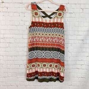 Dept 222 Boho Dress with Cross Back‎ Women's Size Petite Large